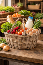 Grey Wicker Shopper Shopping