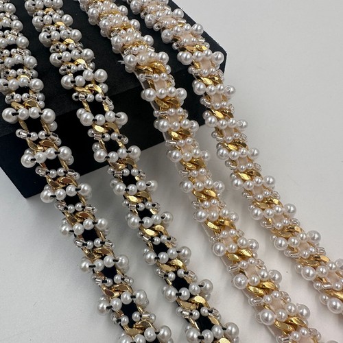 1yard pearls beaded - 1yard,