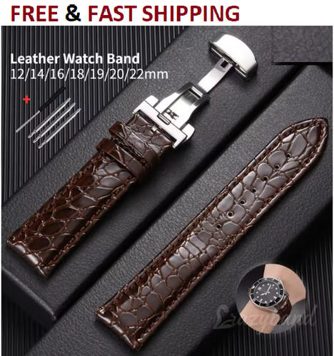 Crocodile leather strap - leather,