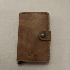 Secrid Mini Wallet Leather Light Brown Card Protector Wallet New no box