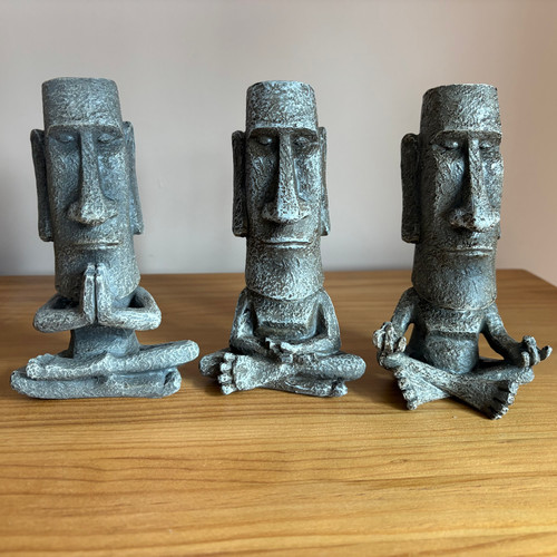 Meditating easter island heads - island,
