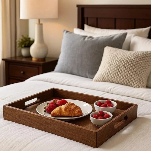 Wooden rustic serving - wooden, tray