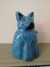 Studio Pottery Blue Cat