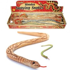 Wooden Snake Swaying Bendy Large Snakes Boys Girls Kids Stocking Filler 50cm 