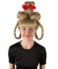 Whimsical WHO Braided Wig with Red Bow – Tall Cone Style