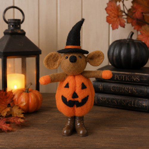 Felt pumpkin mouse - mouse, witches