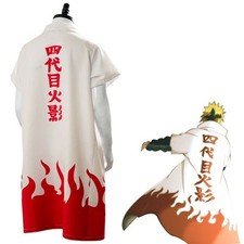 Fourth Hokage Namikaze Minato Cosplay Costume Uniform Cloak Cardigan Fancy Top