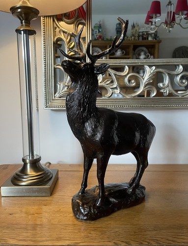 Red deer stag figurine cold - red,