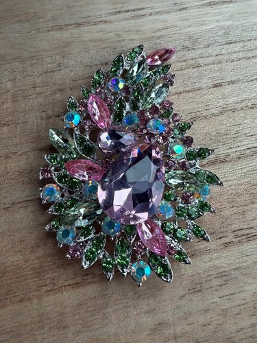 Large pink green crystal - pink,