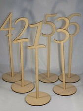 Freestanding Wooden Table Numbers  Balloon Weights - Wedding - 30cm tall MDF