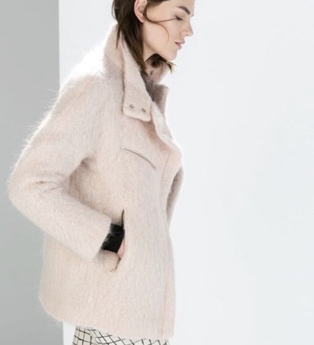 Zara alpaca blend moto jacket - alpaca,