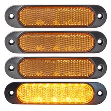 Led Amber Orange Side Marker Light 12v 24v Indicator Trailer Truck & Reflector