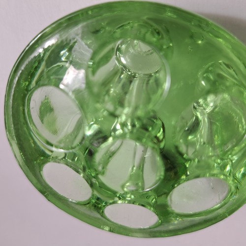 Vintage small green glass - small, frog