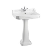 Burlington Edwardian 61cm Large Basin and Pedestal With & Without Towel Rail