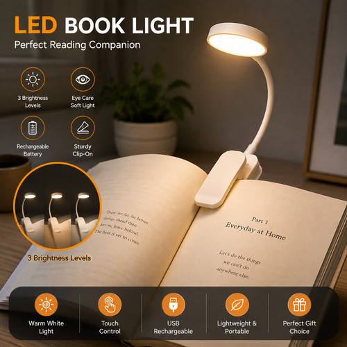Book light led clip - light,