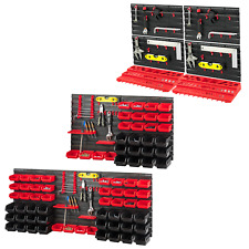 WALL MOUNTED TOOL PEG BOARD SET GARAGE STORAGE BINS WORKSHOP RACK SHED ORGANISER