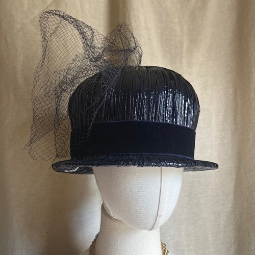 Vintage navy blue veiled - navy,