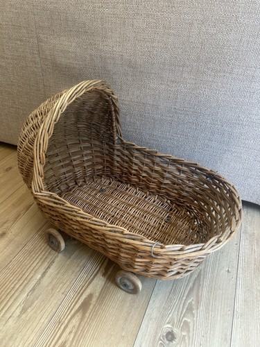 Vintage wicker doll teddy - teddy, bear