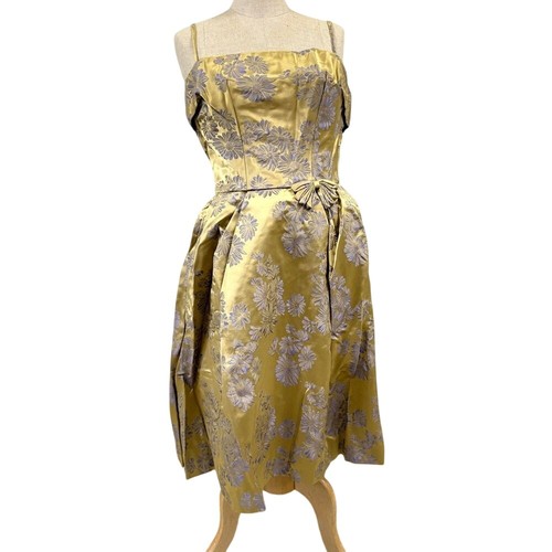 1960 metallic floral dress - 1960's,