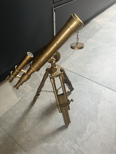 Vintage brass telescope - vintage,