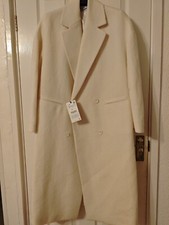 Zara Wool Coat White ivory new with tag size S women lady 100% wool
