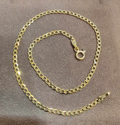 Curb anklet 9ct gold solid - 9ct,