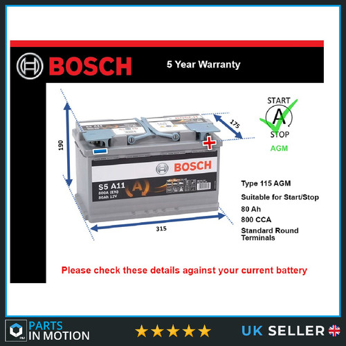 Agm car battery - agm, bosch