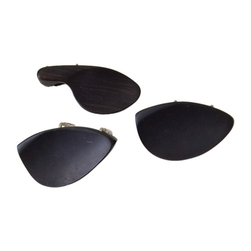 Three ebony violin chin rests - ebony,
