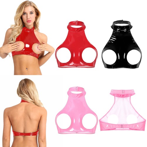 Womens leather halter crop - uk,