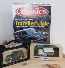 Lledo Morris Minor Traveller, green  and Corgi Morris Minor Traveller, white