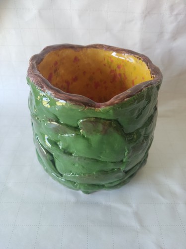 Pottery ceramic vase green - pottery,