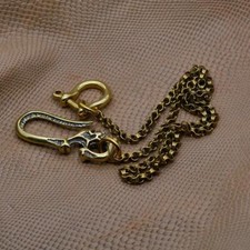 Brass Metal Biker Trucker Wallet Chain Jeans  Keychain Rings  Inch