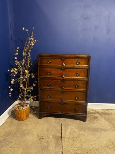 Vintage oak tallboy chest - chest, of