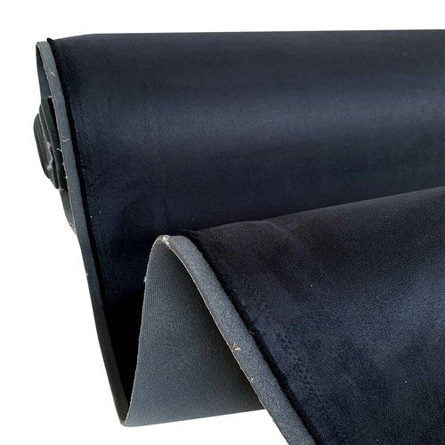 Black 5mm foam backed suede - black,