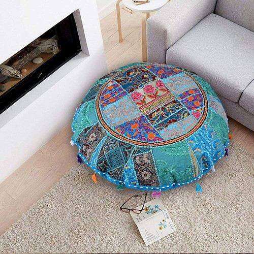 Round cushion pillow cover - 18",
