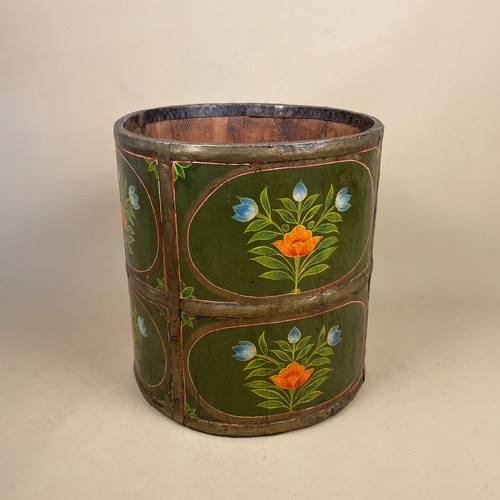 Hand painted wooden - wooden, bin