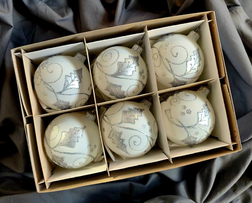 Hand painted glass baubles set - baubles,