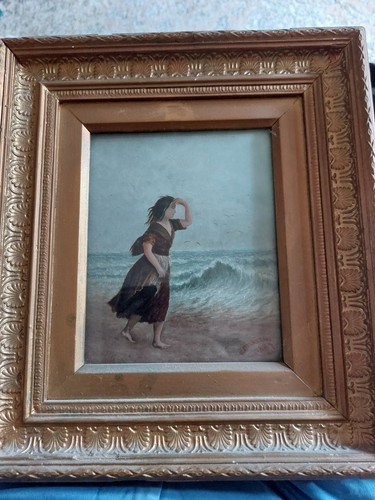 Antique victorian oil painting - oil,
