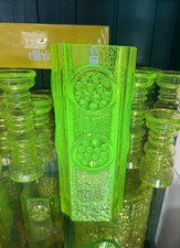 Tamara Aladin - Massive Rondella Vase Riihimäen Lasi, Finland  Uranium/Vaseline