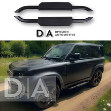 SIDE STEPS FOOT RAILS ALL BLACK ALUMINIUM FOR LAND ROVER DEFENDER 90 L663 2020+