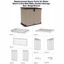 Replacement Spare Parts for Keter Store It Out Midi 880L Garden Storage Box
