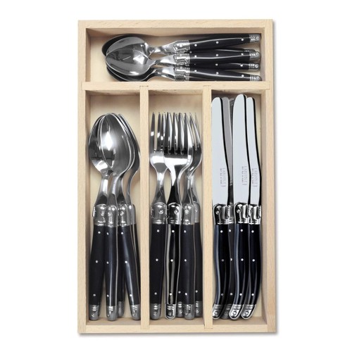 Piece cutlery set black - cutlery,