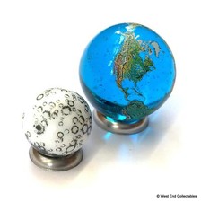 Earth & Moon Glass Toy Marbles