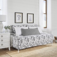 Laura Ashley Amberley Cotton Black & White 4 Piece Quilt Set-39X75