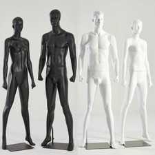 Beautiful Mannequin Head Fully Shaped Man Woman Black or White Matte