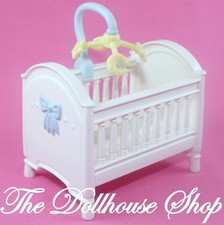 Fisher Price Loving Family Dollhouse White Baby Boy Nursery Crib blue mobile
