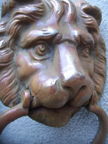 Vintage solid brass - lion, head