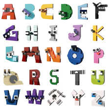 A-Z Alphabet Letters Building Blocks MOC Education Bricks Kids Learning Toy 2025