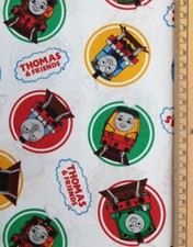 Thomas the tank engine fabric UK 100% cotton material character railway white