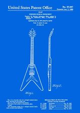 Gibson Flying V - 1958 Patent App. Reproduction (210 x 297mm - 8.25" x 11.75").